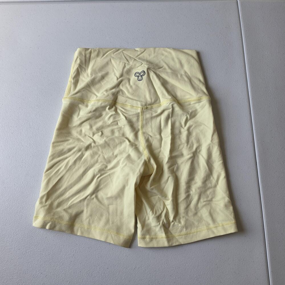 TnAction Bike Shorts Womens Small Yellow 7 In High Waist Stretch Athletic Gym